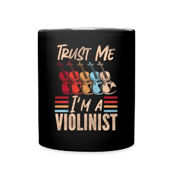 Violon Violoniste Rétro Vintage - Mug uni - noir - Devant