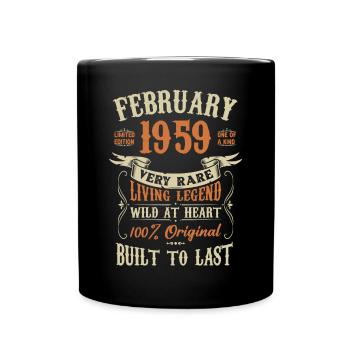 February 1959 Birthday present - Full Colour Mug - black - Front