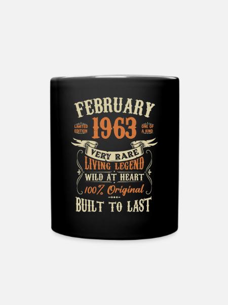 Februar 1963 Geburtstagsgeschenk - Tasse einfarbig - Schwarz