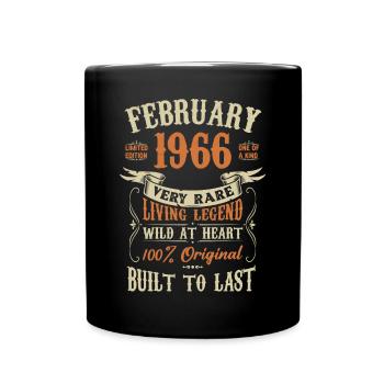 February 1966 Birthday present - Full Colour Mug - black - Front