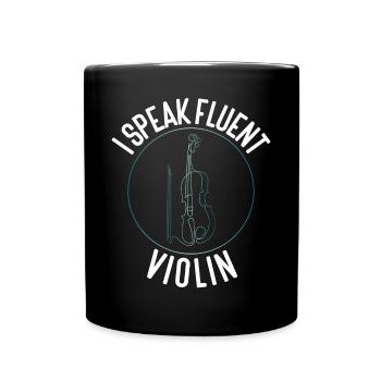 Violoniste Je parle couramment - Mug uni - noir - Devant