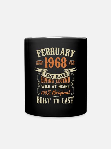 Februar 1968 Geburtstagsgeschenk - Ensfarvet krus - sort
