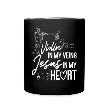 Violin Violinist Jesus Christian - Tasse einfarbig - Schwarz - Vorne