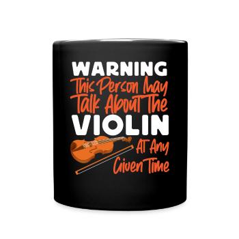 Violoniste Violoniste Avertissement - Mug uni - noir - Devant