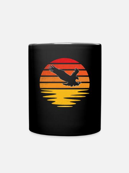 Adler Retro - Tasse einfarbig - Schwarz