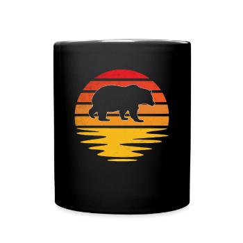 Bär Retro - Tasse einfarbig - Schwarz - Vorne
