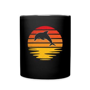 Dauphin Rétro - Mug uni - noir - Devant