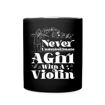 Violoniste Violoniste Fille Jamais - Mug uni - noir - Devant
