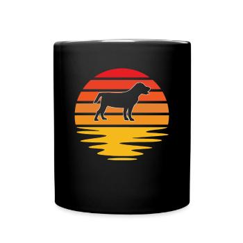 Hund Retro - Tasse einfarbig - Schwarz - Vorne