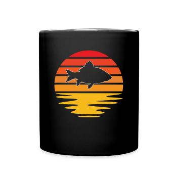 Fisch Retro - Tasse einfarbig - Schwarz - Vorne