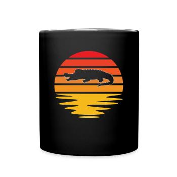 Krokodil Retro - Tasse einfarbig - Schwarz - Vorne
