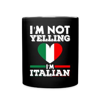 I don't scream, I'm Italian Italy - Full Colour Mug - black - Front