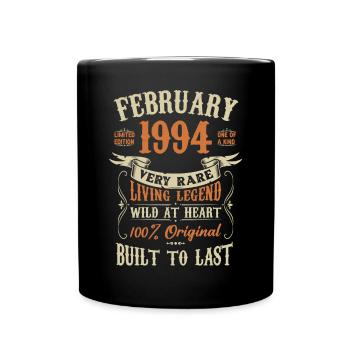 Februar 1994 Geburtstagsgeschenk - Tasse einfarbig - Schwarz - Vorne