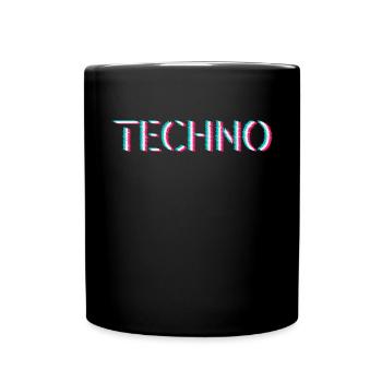 Techno Rave Festival Electro Musik Raver - Tasse einfarbig - Schwarz - Vorne