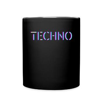 Techno Rave Festival Electro Musik Raver - Tasse einfarbig - Schwarz - Vorne
