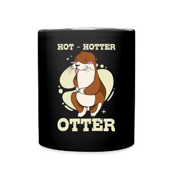 Hot Hotter Otter Funny animal love Otter love - Full Colour Mug - black - Front