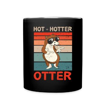 Hot Hotter Otter Funny animal love Otter love - Full Colour Mug - black - Front