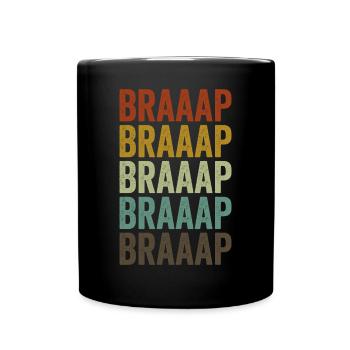 Braaap American Biker Usa Flagge Dirt Bike - Tasse einfarbig - Schwarz - Vorne