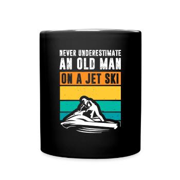 Never Underestimate An Old Man Water Sport Funny J - Full Colour Mug - black - Front