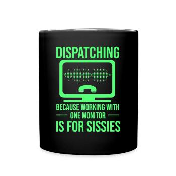 Funny Dispatcher - Emergency Operator Thin Yellow - Full Colour Mug - black - Front
