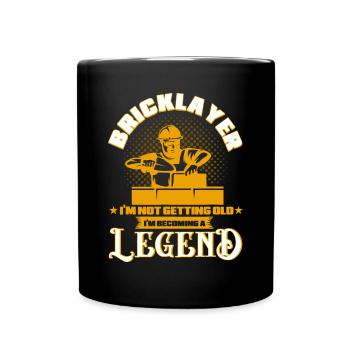 Briqueteur, je ne vieillis pas, je deviens un lege - Mug uni - noir - Devant