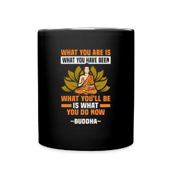 Méditation bouddhiste Bouddhisme Zen Bouddha Bouddhisme et Yoga - Mug uni - noir - Devant