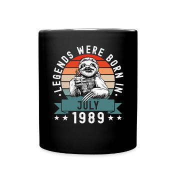 Legends Were Born In July 1989 Sloth Sloth - Full Colour Mug - black - Front