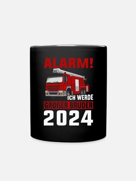 Kinder Alarm Ich werde Großer Cousin 2024 - Tasse einfarbig - Schwarz