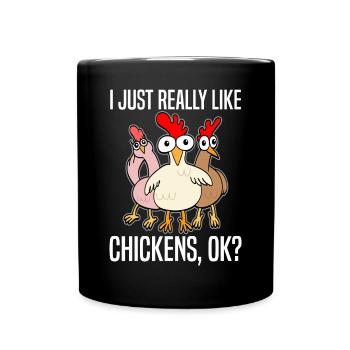 Drôles de poulets Amateurs de poulet disant cadeau - Mug uni - noir - Devant