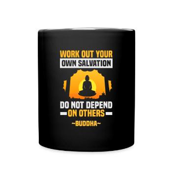 Buddhist Meditation Zen Buddha Buddhismus und Yoga - Tasse einfarbig - Schwarz - Vorne