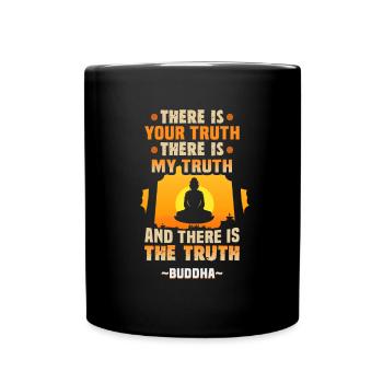 Buddhist Meditation Zen Buddha Buddhism and Yoga - Full Colour Mug - black - Front