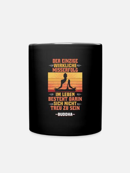 Buddhist Meditation Zen Buddha Buddhism and Yoga - Full Colour Mug - black