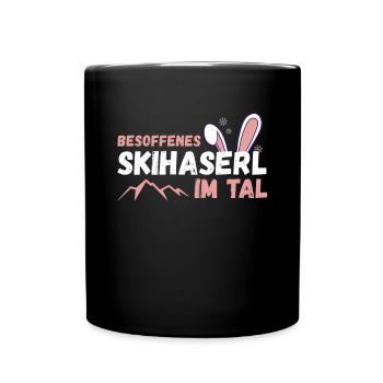 Aprés Ski Hase Haserl Hütte Häschen Apres Ski - Tasse einfarbig - Schwarz - Vorne