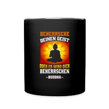 Buddhist Meditation Zen Buddha Buddhismus und Yoga - Tasse einfarbig - Schwarz - Vorne
