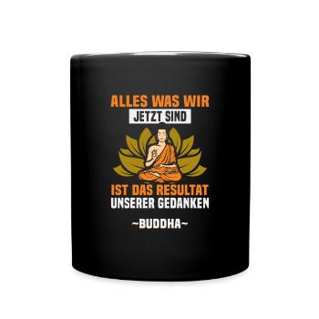 Buddhist Meditation Zen Buddha Buddhismus und Yoga - Tasse einfarbig - Schwarz - Vorne