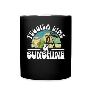 Tequila Limette Und Sunshine Alkohol Drink Tequila - Tasse einfarbig - Schwarz - Vorne