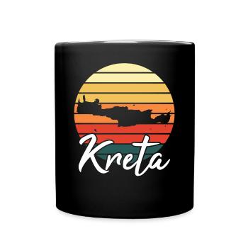 Kreta Insel Karte Urlaub Retro Vintage Geschenk - Tasse einfarbig - Schwarz - Vorne