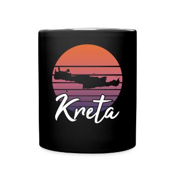 Kreta Insel Karte Urlaub Retro Vintage Geschenk - Tasse einfarbig - Schwarz - Vorne