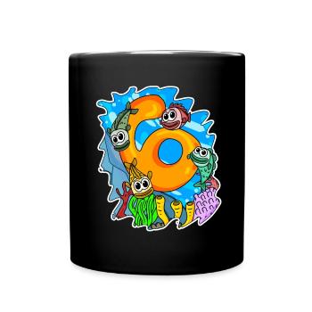 6 years fish - Full Colour Mug - black - Front