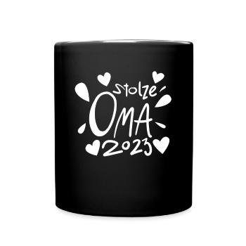 Oma 2023 - Werdende Oma 2023 - Tasse einfarbig - Schwarz - Vorne