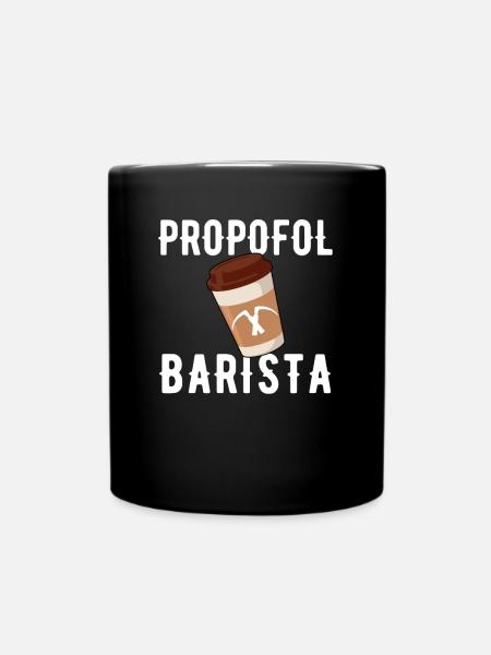 propofol barista laryngoscope anesthesiologist - Tasse einfarbig - Schwarz