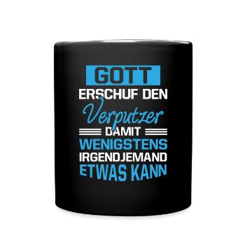 Gott Erschuf Verputzer Handwerker Geschenk - Tasse einfarbig - Schwarz - Vorne