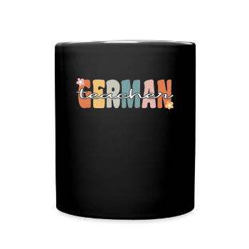 Deutsch Lehrer Groovy Retro Lehrer Geschenk - Tasse einfarbig - Schwarz - Vorne