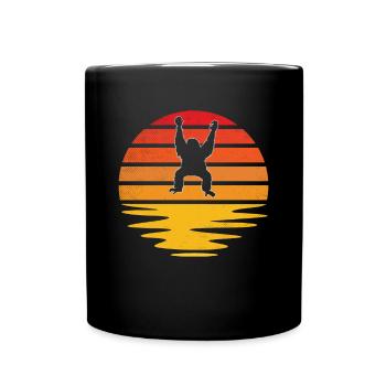 Gorilla Retro - Tasse einfarbig - Schwarz - Vorne
