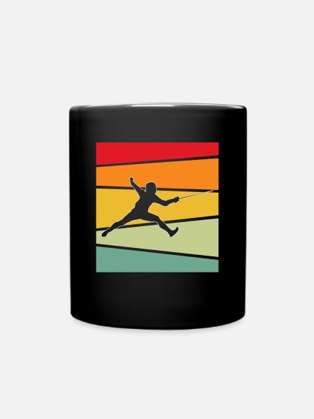 Fechten Retro - Tasse einfarbig - Schwarz