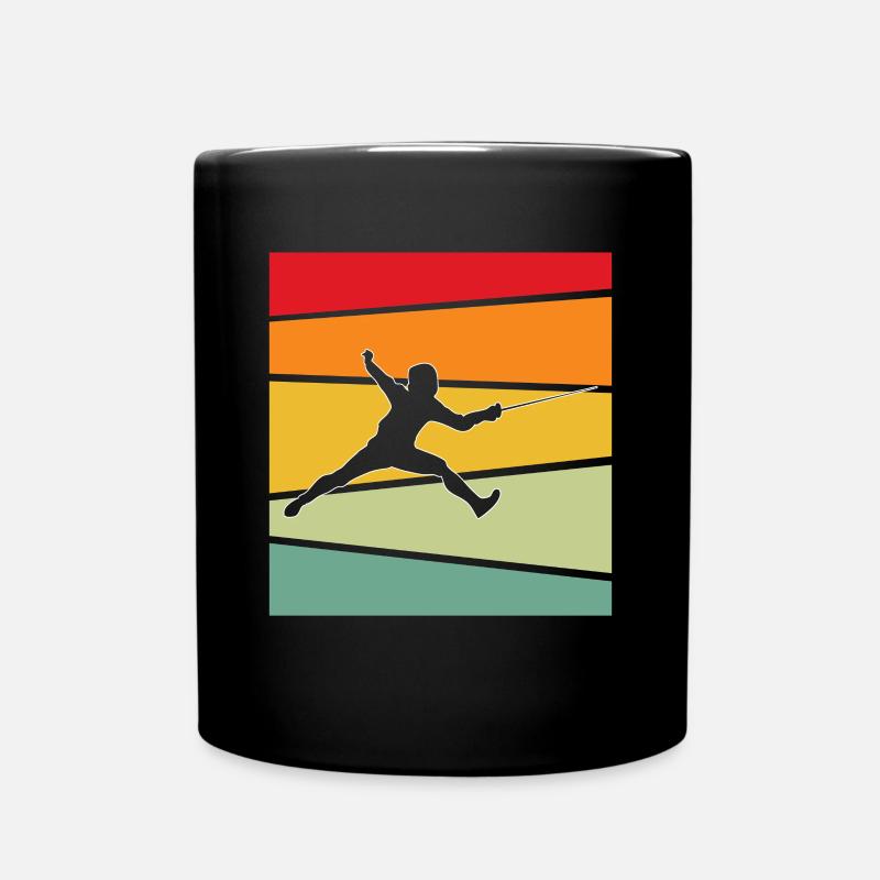 Fechten Retro - Tasse einfarbig - Schwarz
