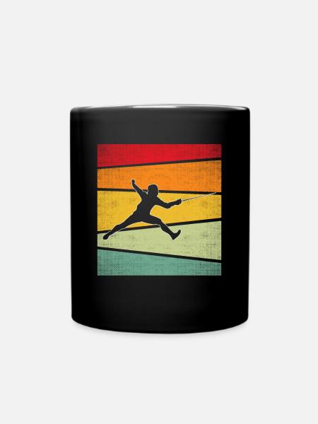 Fechten Retro - Tasse einfarbig - Schwarz