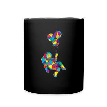Astronaut Polygon Funny Space - Full Colour Mug - black - Front