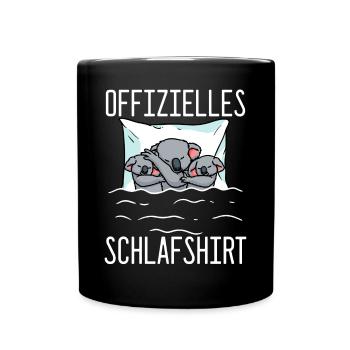 Offizielles Schlafshirt Koala Schlafanzug - Tasse einfarbig - Schwarz - Vorne