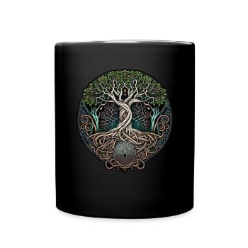 Arbre de vie Vikings celtiques - Mug uni - noir - Devant